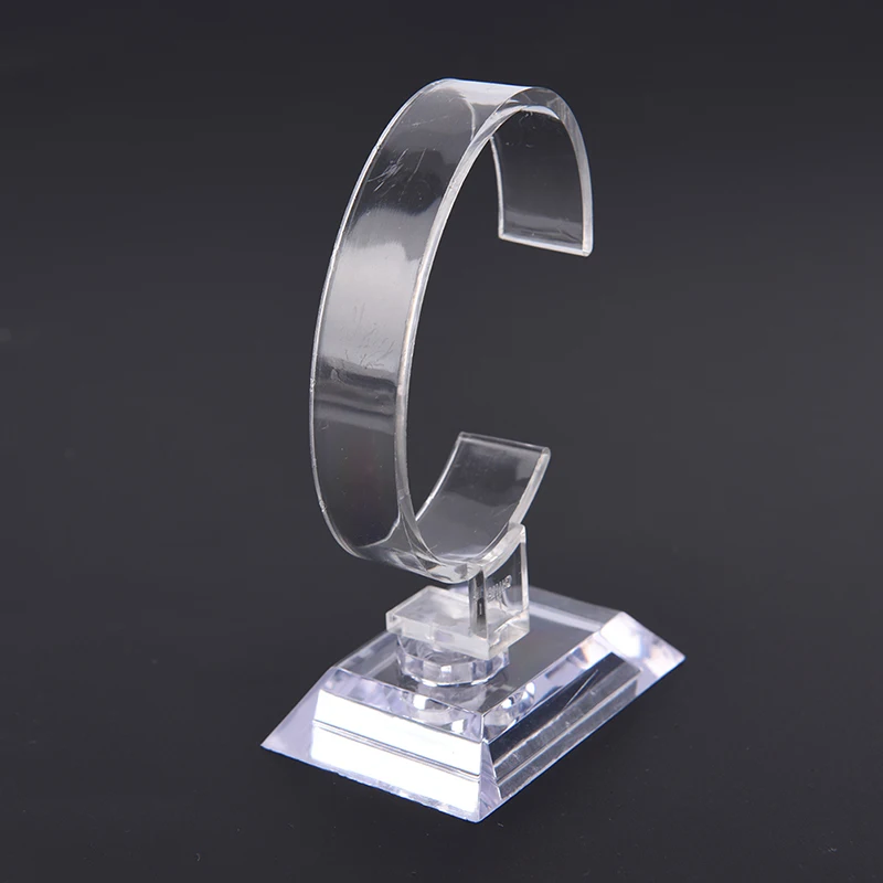 Estante de exhibición de reloj de pulsera de plástico, soporte de exhibición de caja de exhibición, herramienta de embalaje de joyería transparente, altura Total, 10CM, venta