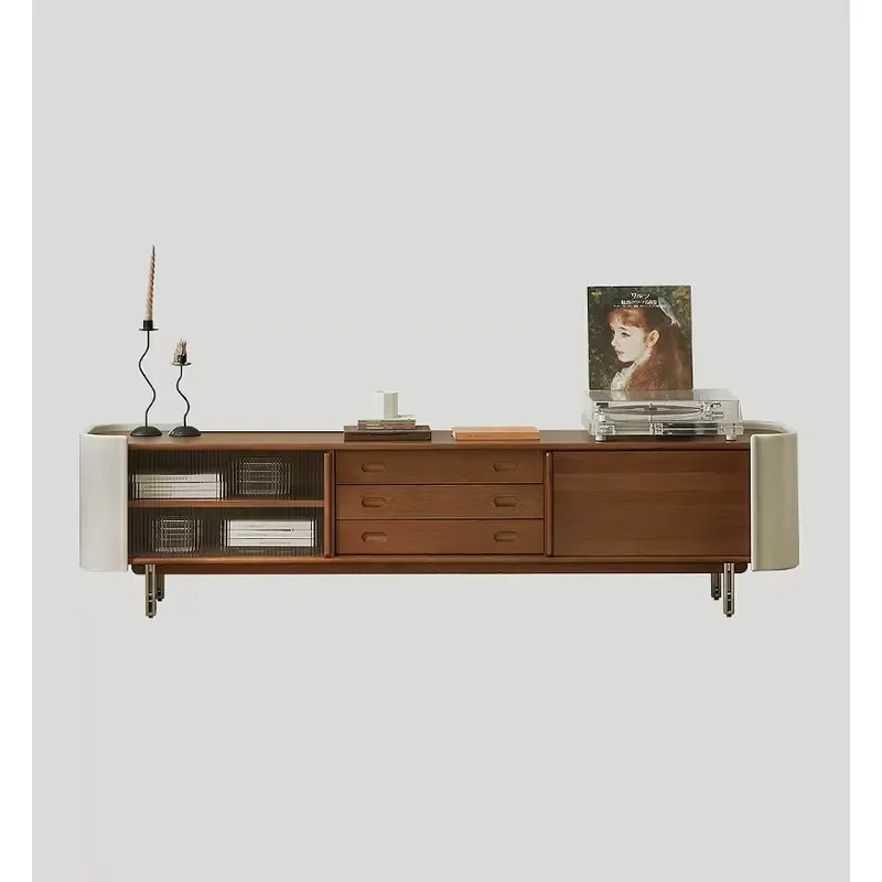 Solid Wood TV Stand Easy Assemble Floor Storage Cabinet for Small Living Room Home Furniture