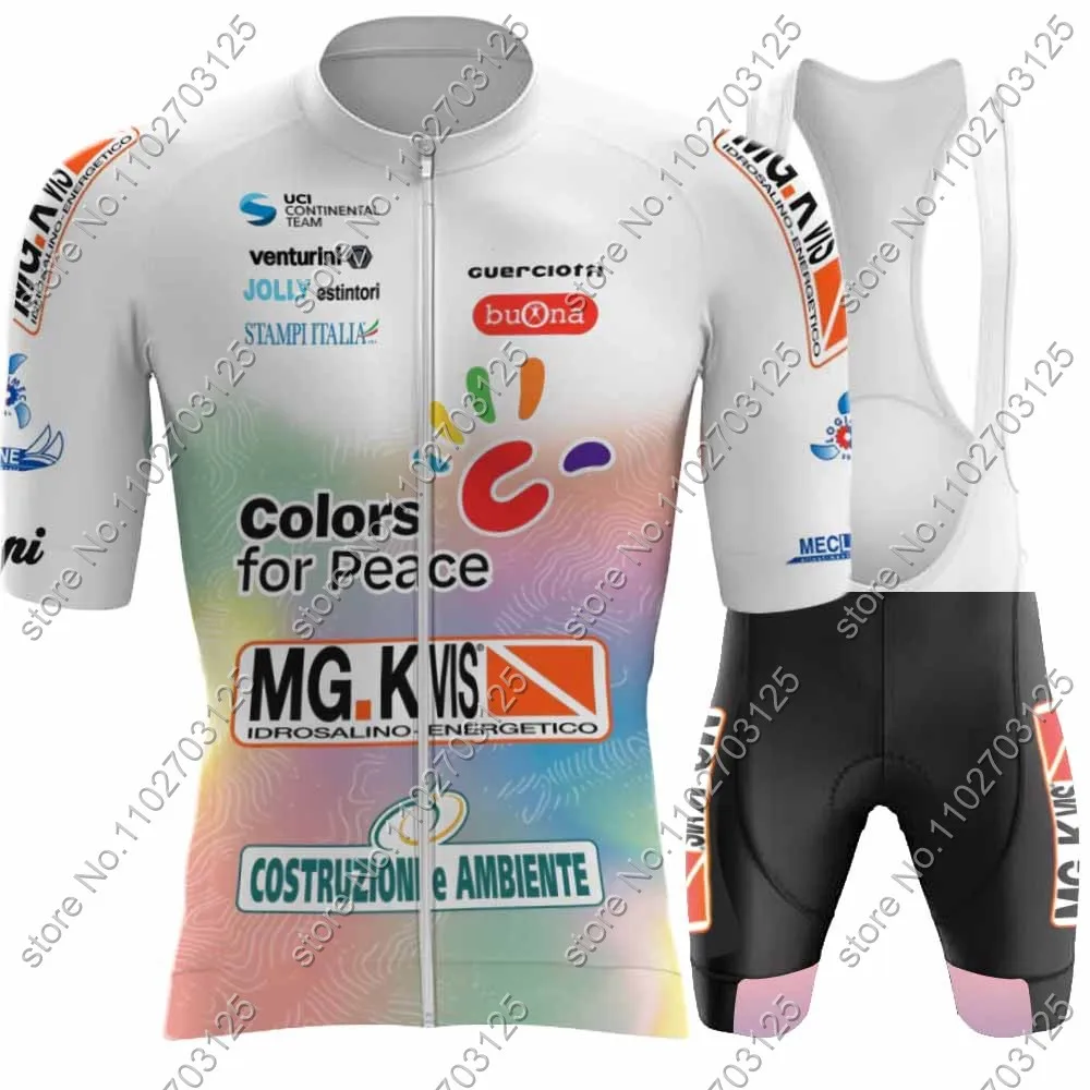 MG.Kvis - Colors for Peace 2024 Cycling Jersey Men Short Sleeve italy Clothing Road Bike Shirts Suit Bicycle Bib Shorts