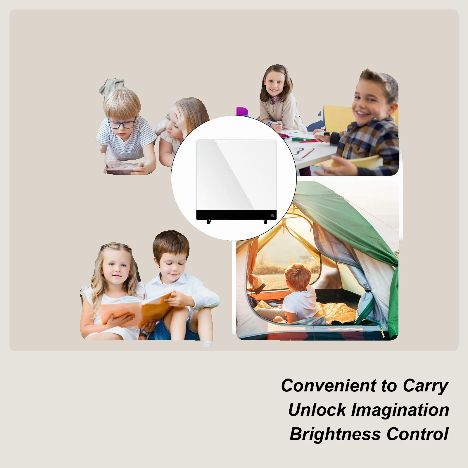 กระดานวาดภาพเรืองแสงสำหรับเด็ก ชาร์จซ้ำได้ 4 โหมด กระดานข้อความ LED ลบได้ พร้อมปากกา 7 ด้าม สำหรับเด็กชาย เด็กหญิง และโรงเรียน