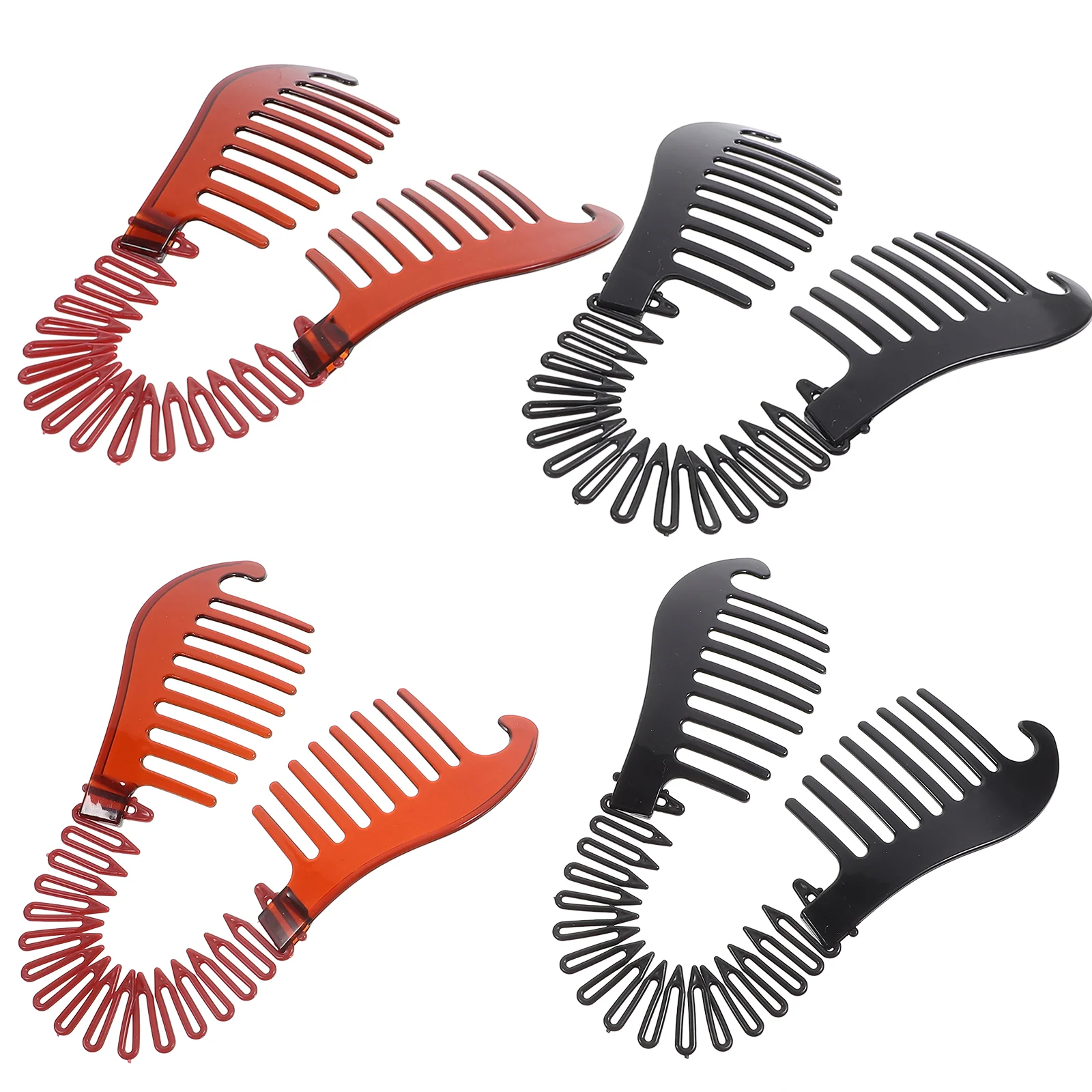 4 Pcs Simple Hair Accessories Women Hairpins Vintage Party Creative Clips Banana Durable Black