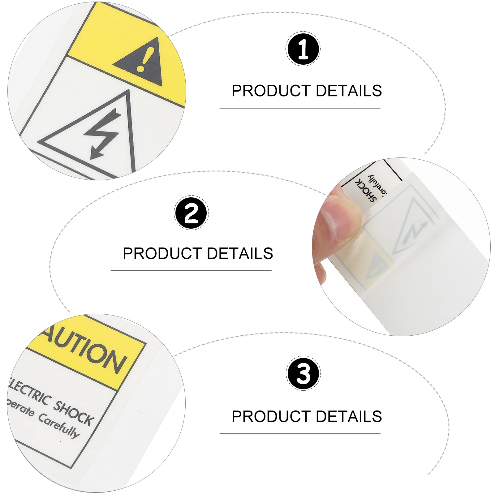 Cuidado com os emblemas de aviso de choque elétrico, Choques Indicador Decal, Etiqueta Adesivo, Sinal, Pp Cuidado, Equipamento