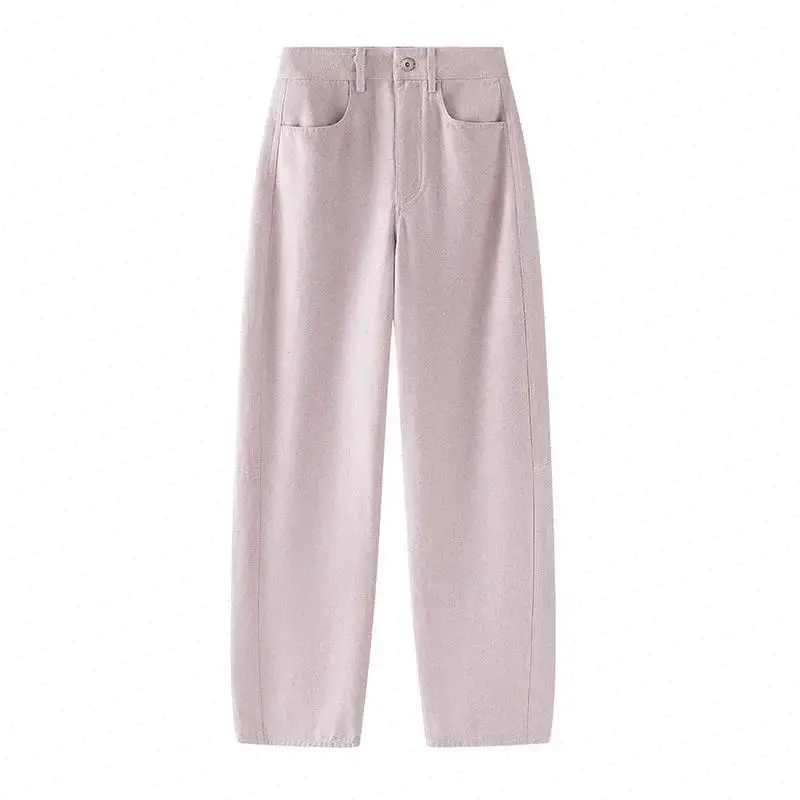 Women Jeans Wide Leg Pants Washed Distressed High Waist Pockets 2025 Female Vintage Straight Trousers Streetwear Basics Denims