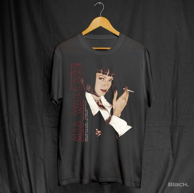 Pulp Fiction Graphic T-Shirt, mia wallace tshirt, uma thurman tshirt, Quentin Tarantino Movie Merch, pulp fiction movie