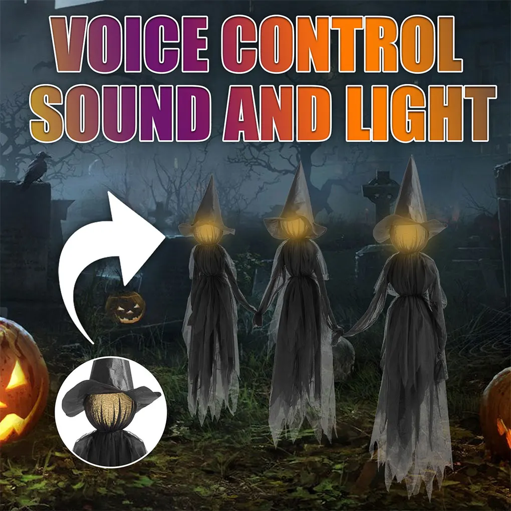 

Cloth Halloween Holding Hands With Witches For Garden Decoration And Lawns. Scene Props Arrangement