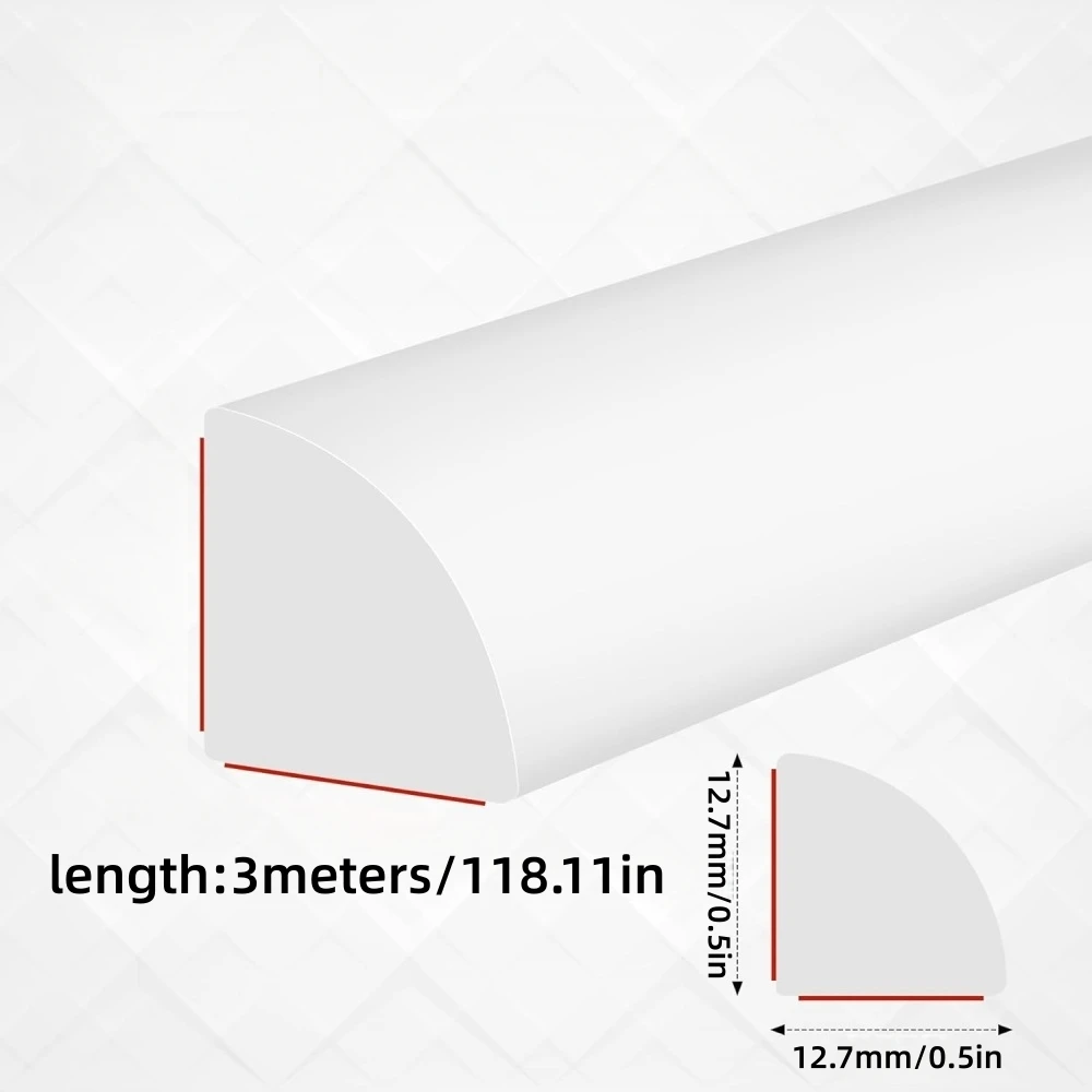 1PC Flexible Quarter Round Molding, Bendable Peel and Stick Trim, Waterproof Self Adhesive Floor Corner, Staircase