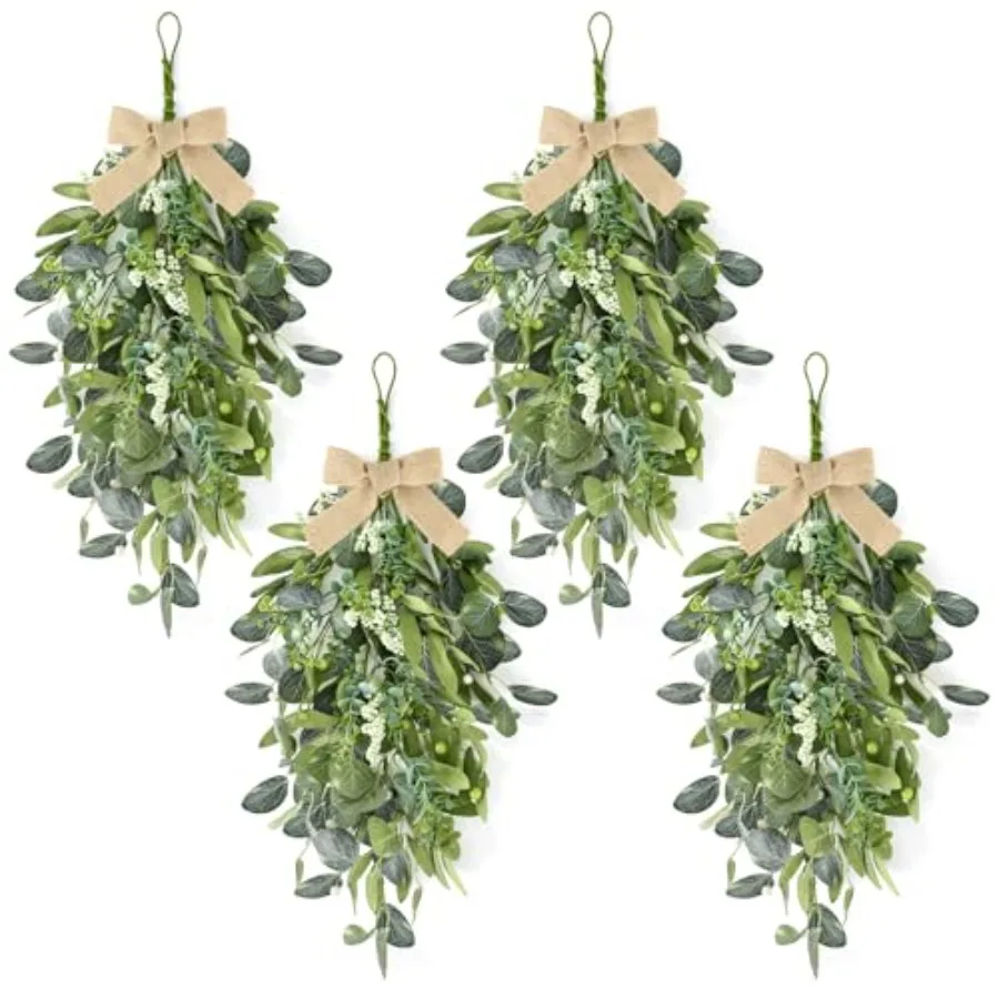 

Венки из эвкалипта для входной двери: зеленые венки-капли, весенне-летние венки с эвкалиптовыми листьями, оливами и смешанными ягодами