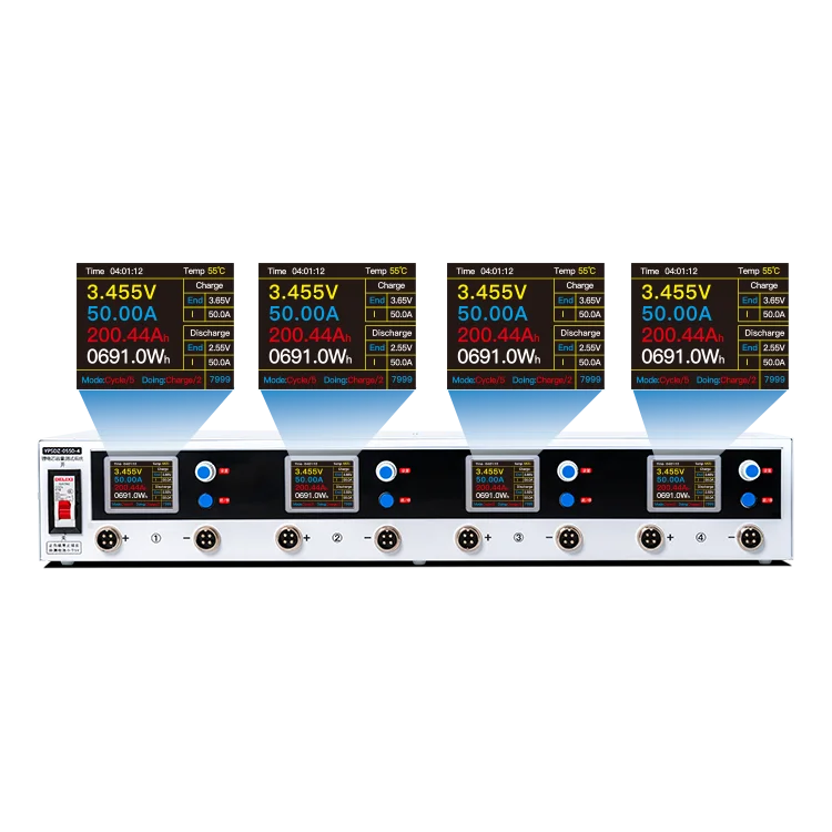 عالية الدقة 4-قناة 5 فولت 50A تهمة كاشف التفريغ بطارية حزمة الجهد التوازن بطارية ليثيوم اختبار السعة
