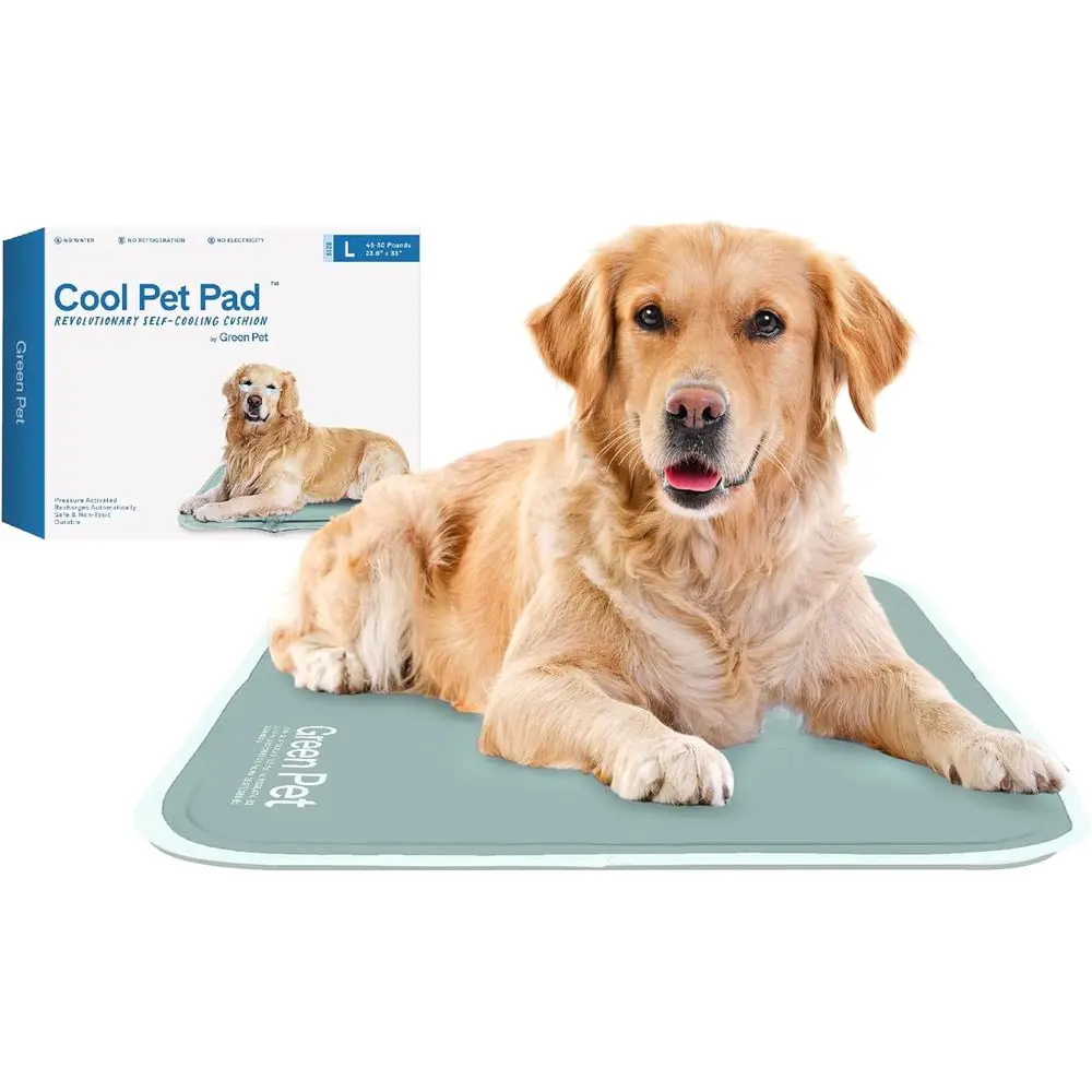 

Large Sage Grey Cooling Mat for Pets 46-80 lbs - Non-Toxic, No Water Needed