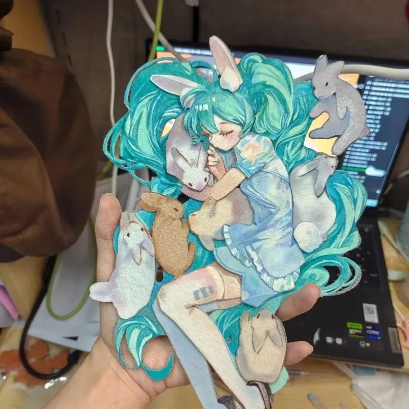 Hatsune Miku Acrylic Stand Figure Happy Flower Fairy Anime Peripherals Bedroom Dormitory 10cm Delicate Cute Desktop Ornament