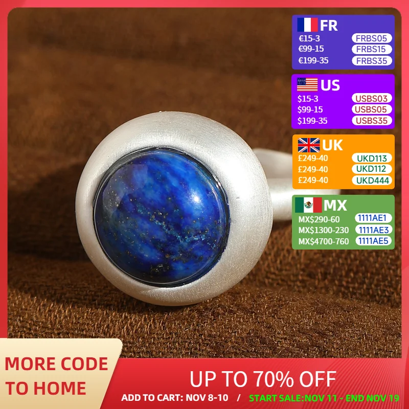 

Vintage Blue Engagement Rings For Woman Lapis Lazuli Natural Stone Round High Quality Silver Color Wedding Jewelry Trends 2025