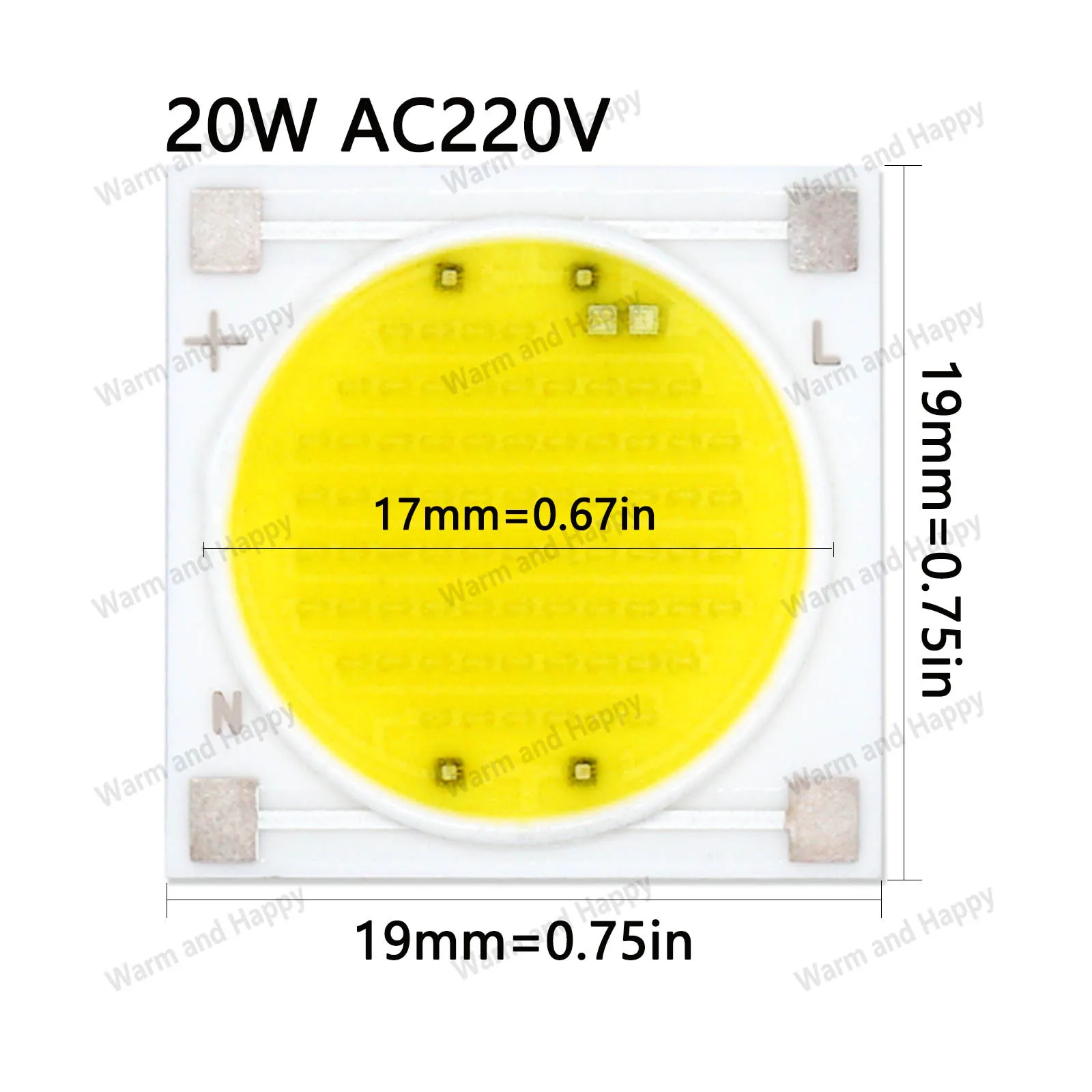 Imagem -05 - Chip ic Inteligente para Projector ao ar Livre Lâmpadas Led Cob Lâmpada Branca Quente Boa Qualidade Novo ac 220v 12w 15w 20w 30w 50w