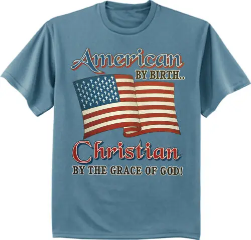 Christian T-shirt American Flag Jesus God Tee Fathers Day Dad Gifts Him