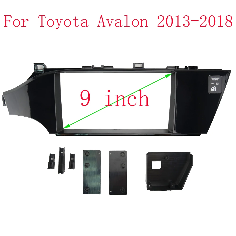 Car Radio Fascias Frame For Toyota Avalon 2013-2018 9 inch 2DIN Stereo Panel Wiring Harness Power Cable Adapter Canbus Decoder