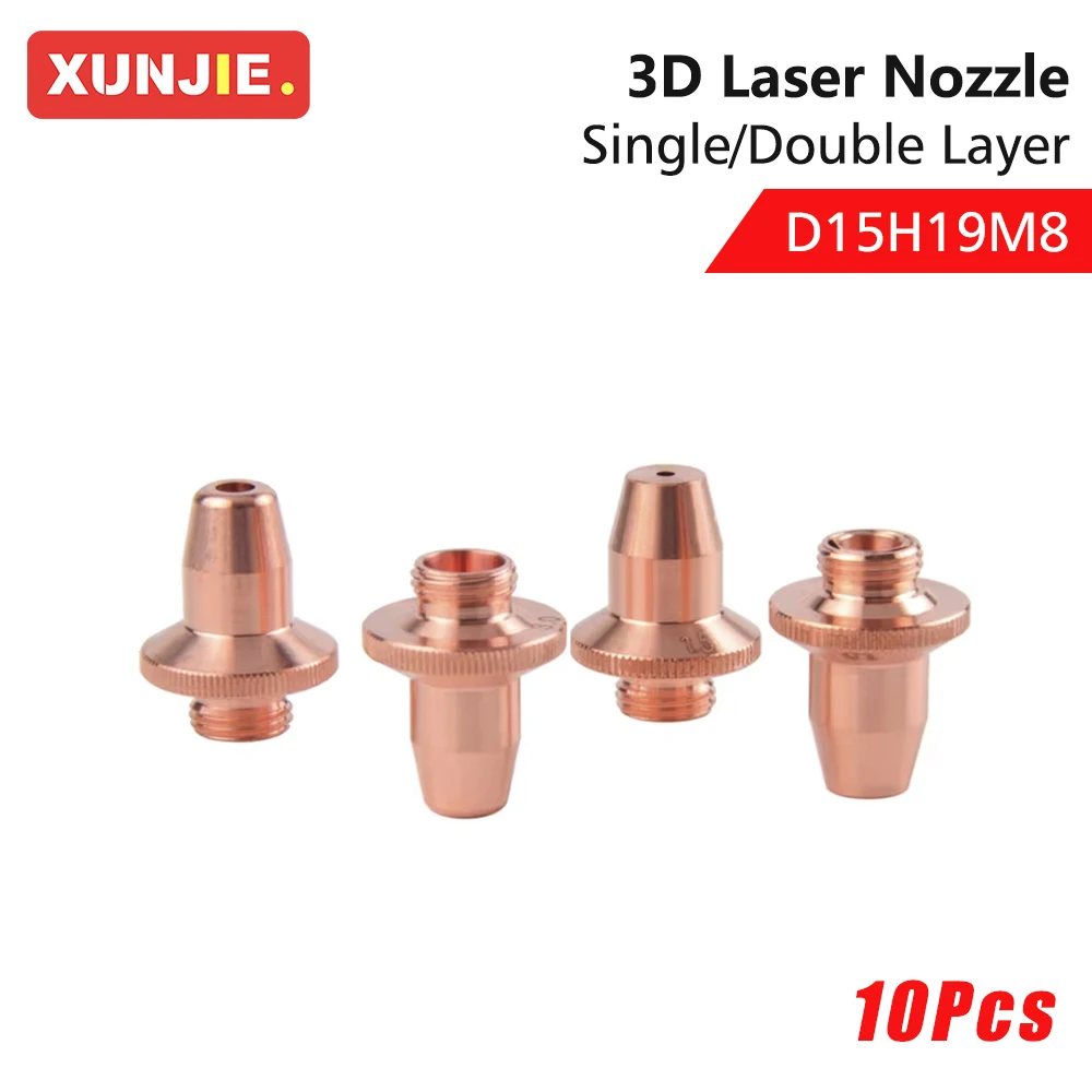 XUNJIE 10Pcs/Lot HSG QUICK OSPRI 3D Laser Head Nozzles D15H19M8 Caliber 1.0-3.0 Laser Nozzle For Ospri LC80MC LC150MC Laser Head