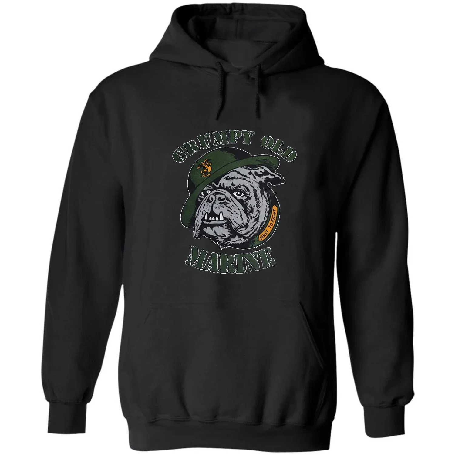 

Grumpy Old Marine. US Marine Corps Bulldog Pullover Hoodie New 100% Cotton Casual Mens Sweatshirt Army Veteran Streetwear