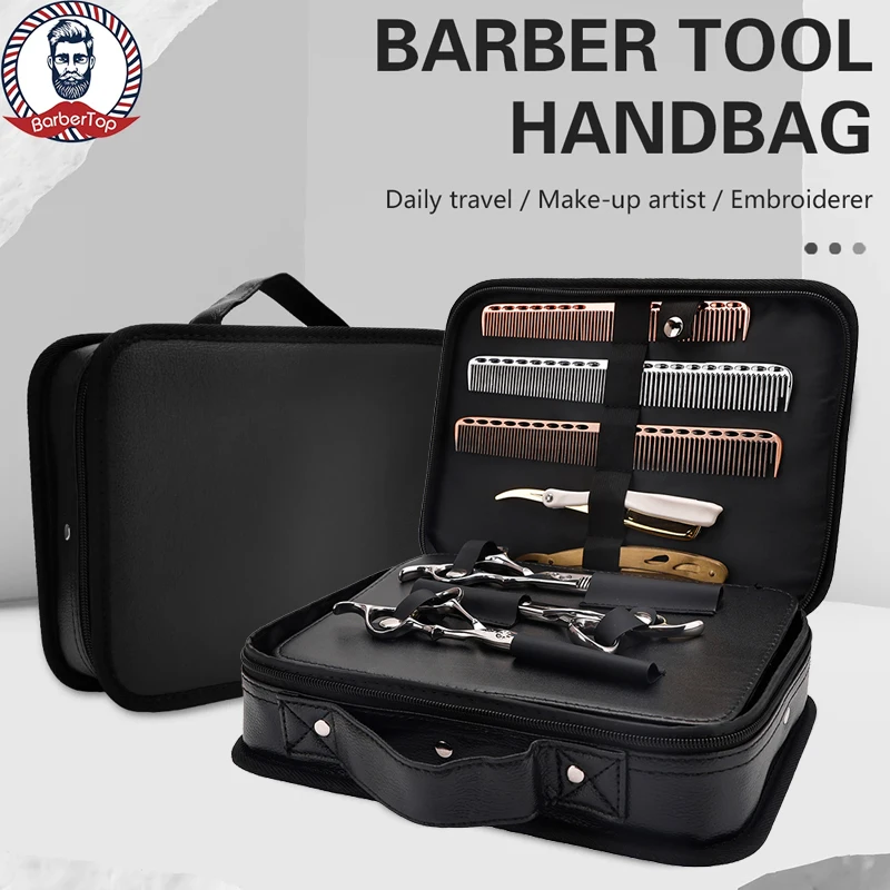 Friseur Werkzeuge Lagerung Tasche Haarschnitt Schere Koffer Multifunktions Organizer Clipper Kämme Große Kapazität Fall Styling Werkzeuge – Detail 19