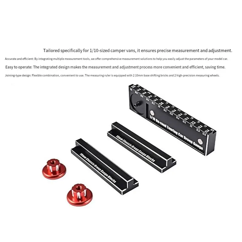 FBIL-RC For 1/10 Vehicle Height Ruler Tool 20-25Mm Measurement Scale 10Mm Chassis Droop Block Detachable Magnetic Measuring