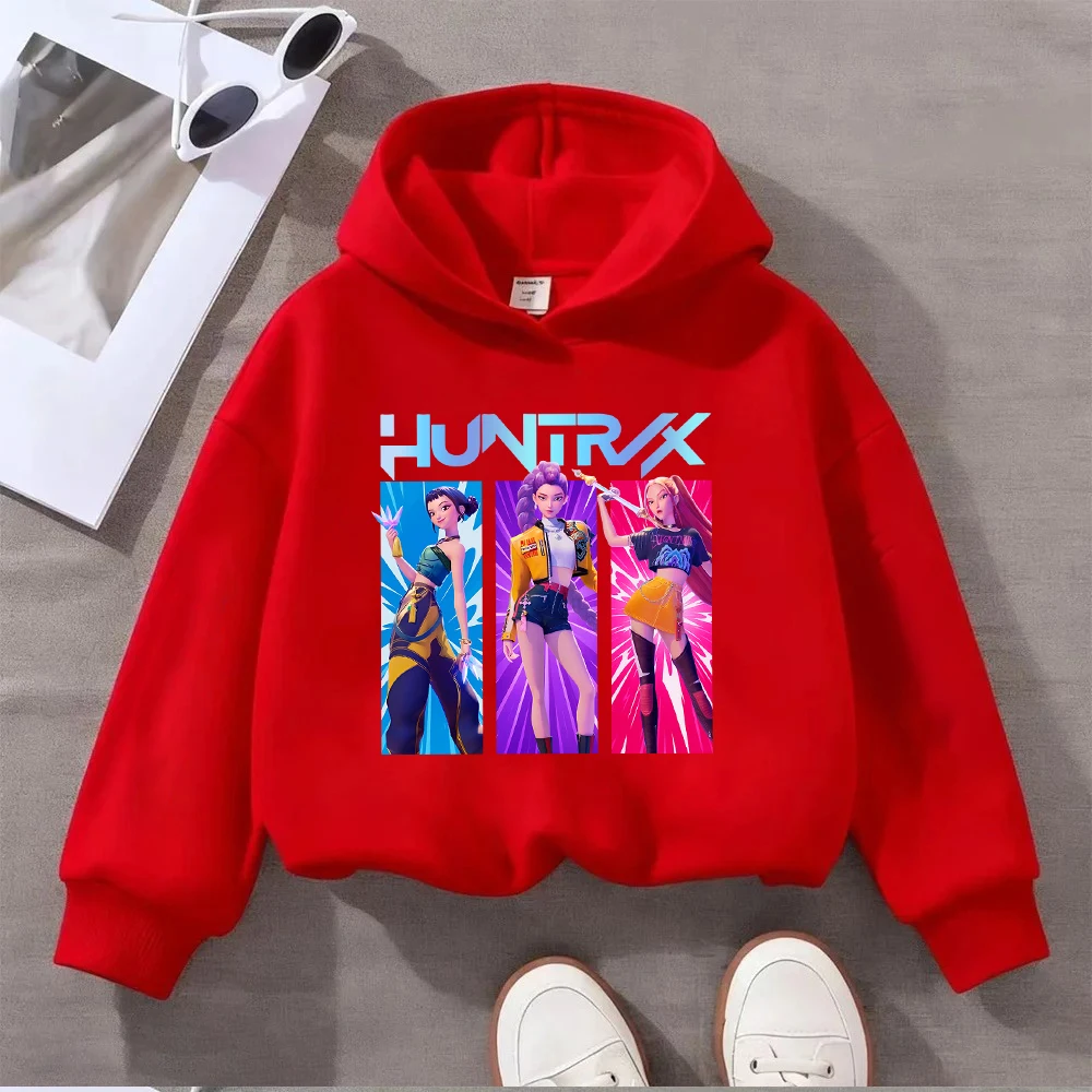 Afbeelding 5: HUNTRX Sweatshirt met cartoonkarakterprint voor meisjes, kindermode, casual trui met lange mouwen