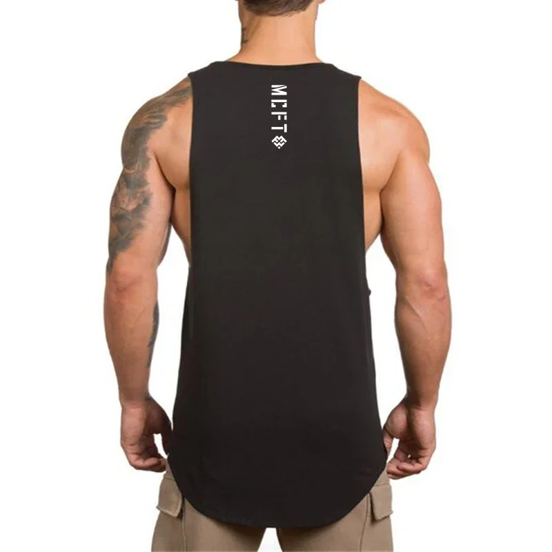 Summer Cotton Running Vests Mens Gym Clothing Fitness Stringer Tank Tops Bodybuilding Sleeveless Shirt Muscle Workout Singlets