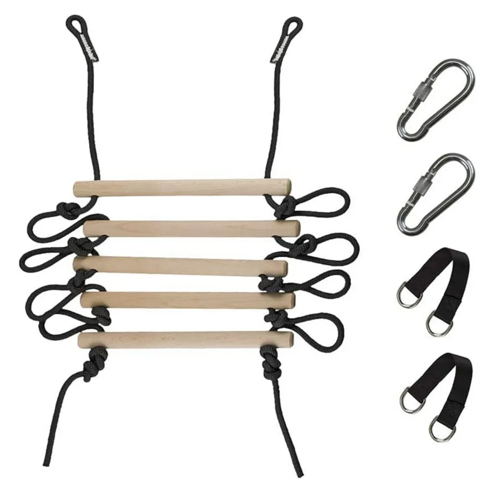 

Swing Fitness Toy Climbing Rope with Platforms Outdoor Furniture Children Climbing Rope Hanging Wooden Swing Chair for Kids