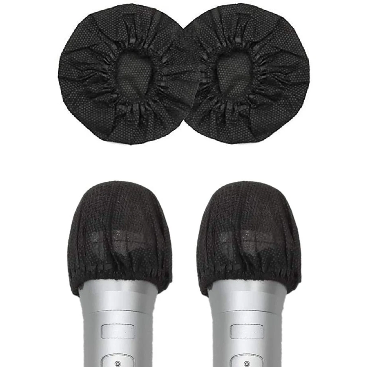

A06RP 100 Pcs Disposable Microphone Cover Handheld Microphone Protective Cap Musical Microphone Cover for KTV Karaoke Bar,Etc