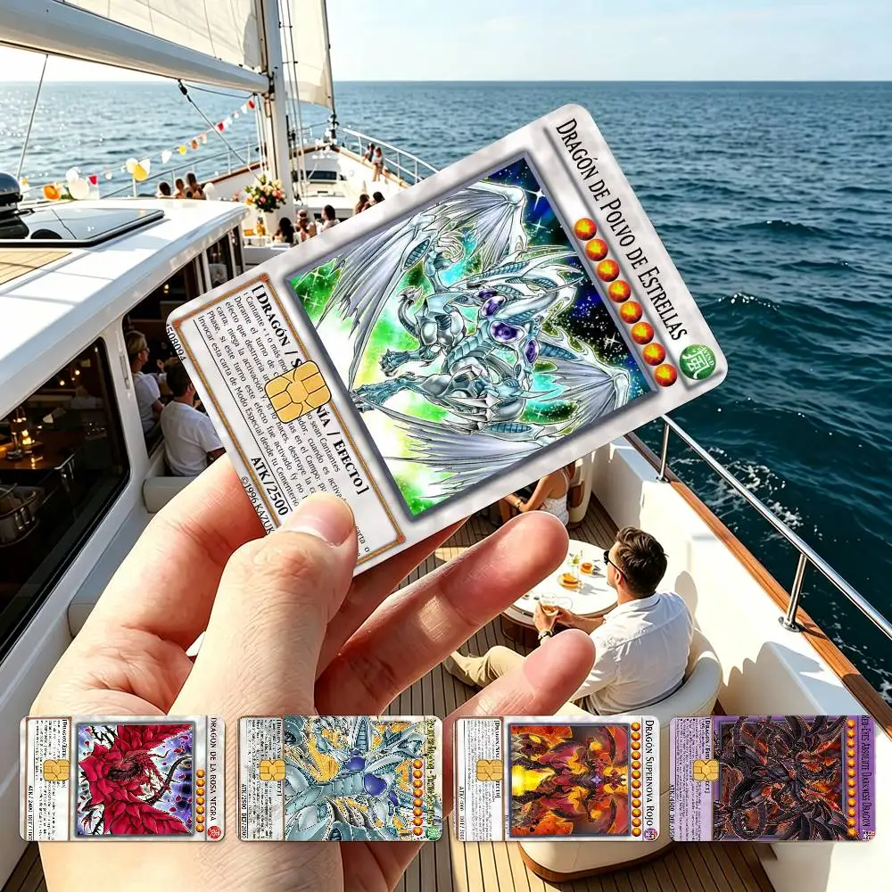 Y-Yu-Gi-Oh Victory Dragon Credit Card HD Stickers Small Chip Waterproof Sticker Game Card Decal Gift