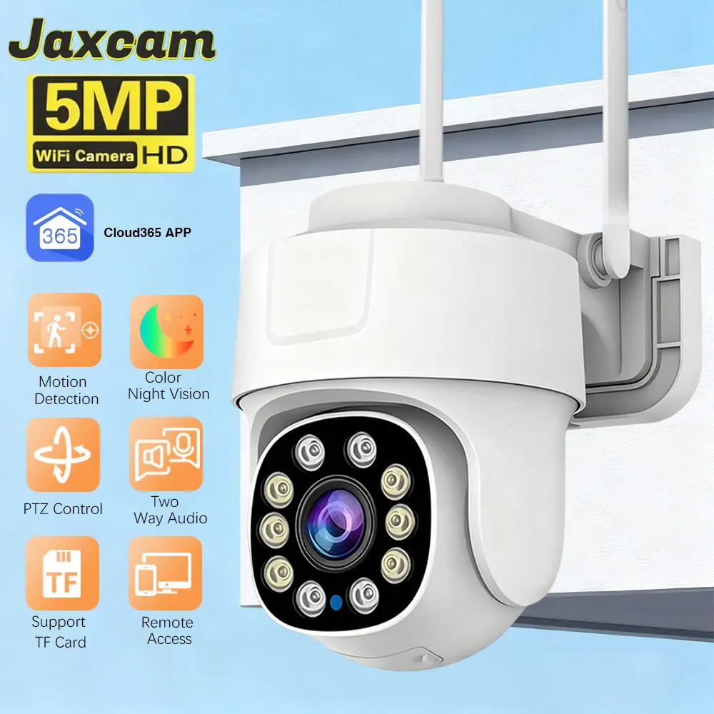 

5MP HD WIFI IP Camera PTZ 360° Rotation Camera Two-way Audio Color Night Vision Outdoor Security Surveillance CCTV Camera