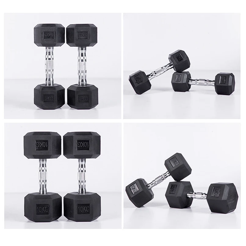 High Quality Home Gym Hexagon Dumbbell Set Commercial Rubber Covered Iron for Men Fitness Ensuring Optimal Arm