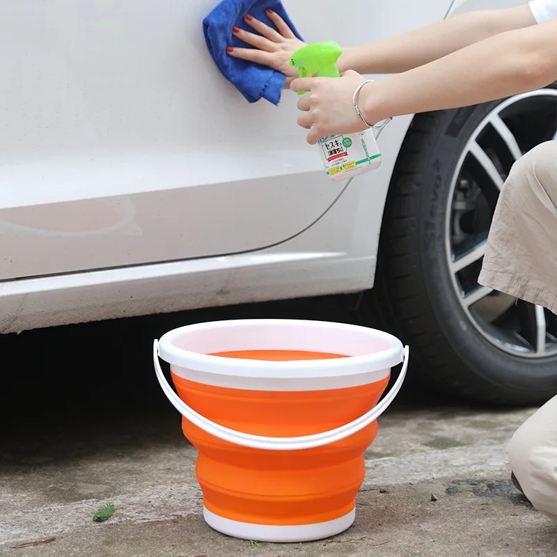 3/5/10L Foldable Bucket Portable Folding Bucket Silicone Car Wash Bucket Children Outdoor Fishing Travel Household Bucket