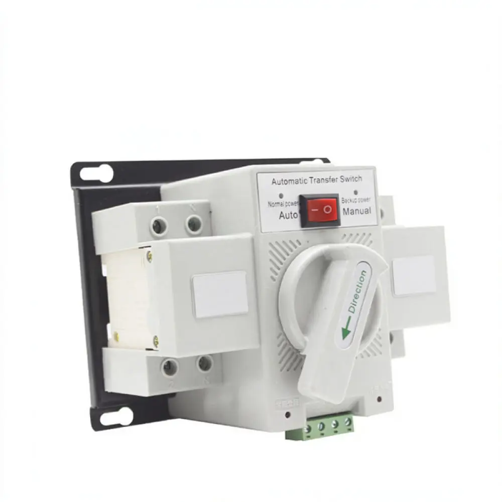 Dual Power Changeover Switch For ZGNALI 63A 2P Mini Automatic Transfer System Single Phase Power Backup Circuit Protector Unit