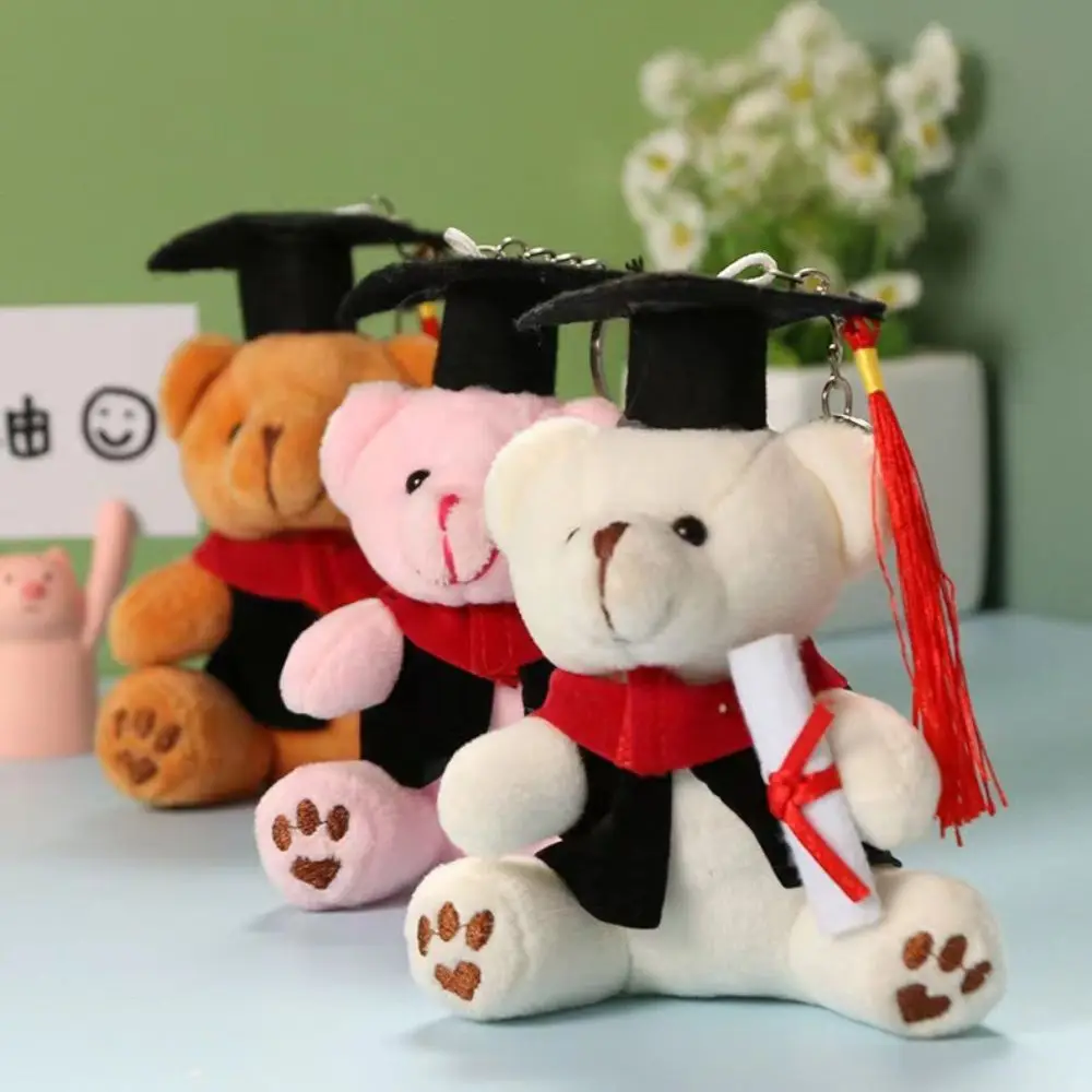 High Quality 12cm Bear Keychain Fully Filled Plush Soft Stuffed Animal Toy Bear Doll