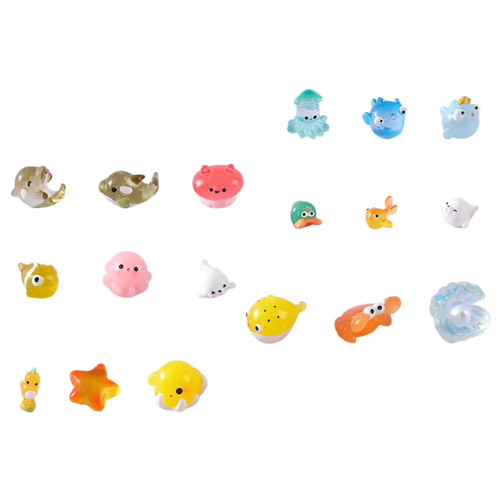 

18pcs Ocean Animals Decorations Mini Sea Animal Figurines Resin Marine Creatures Desk Car Dashboard Adorable Statues L scaping
