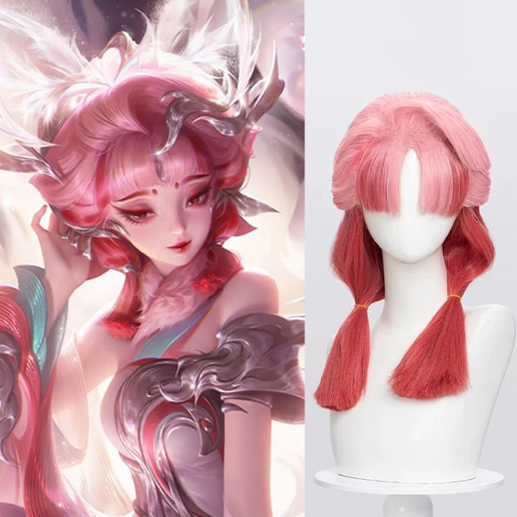 

Fox Fairy Wig Hanfu Headwear ostume Fake Hair Bun Anime Wig Daji Wig ﻿Anime Lolita Wig King Glory Daji Maid Coffee Cosplay Wig