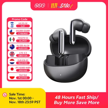 QCY MeloBuds Pro ANC Bluetooth 5.3 Fones de ouvido, ANC híbrido 46dB, Hi-Res, Earbuds LDAC, fones de ouvido 6 Mic, detecção intra-auricular 34H
