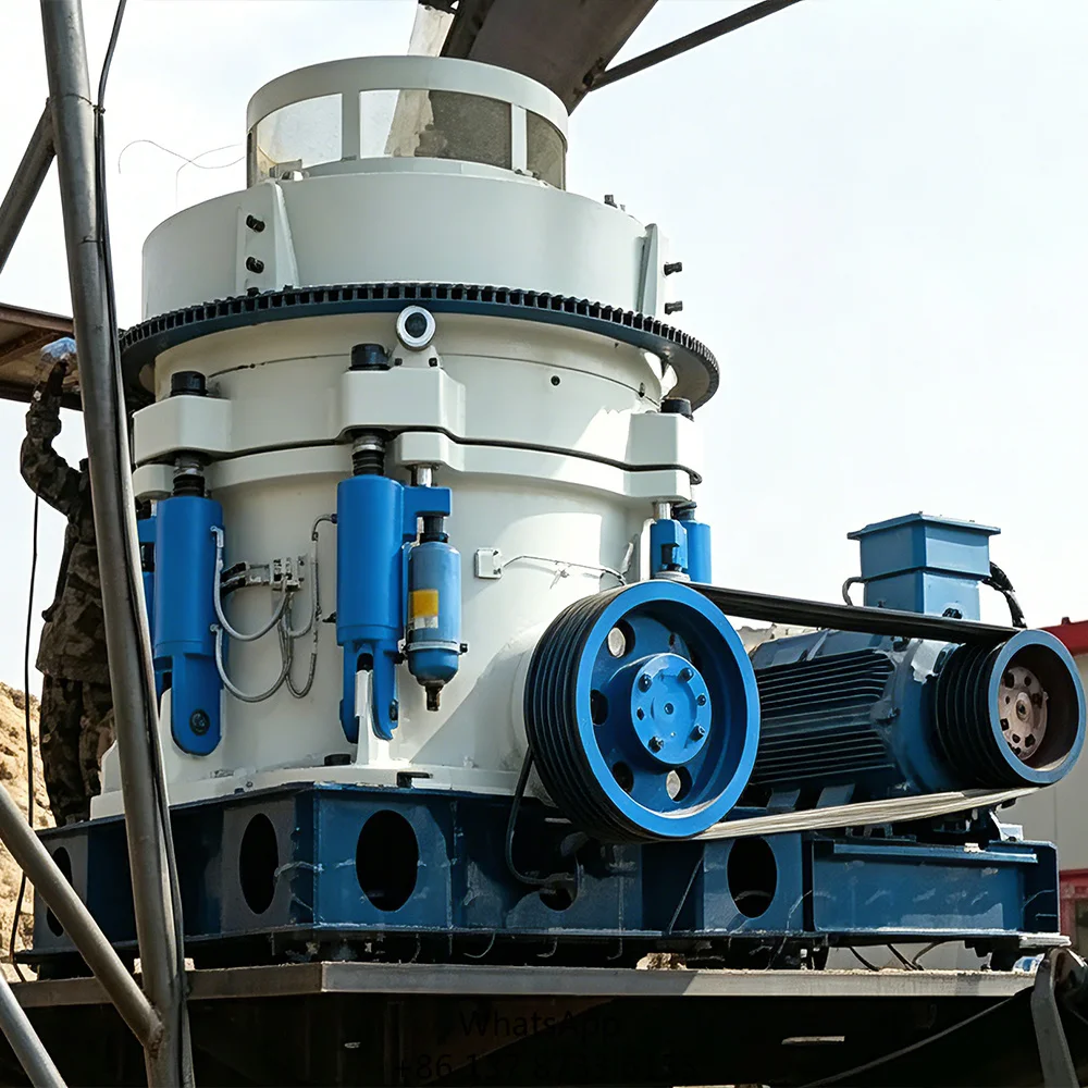 Multi Cylinder Hydraulic Cone Crusher Machine AC Motor Engine High Productivity Max.850t/h Capacity Hard Stone Rock Crushing