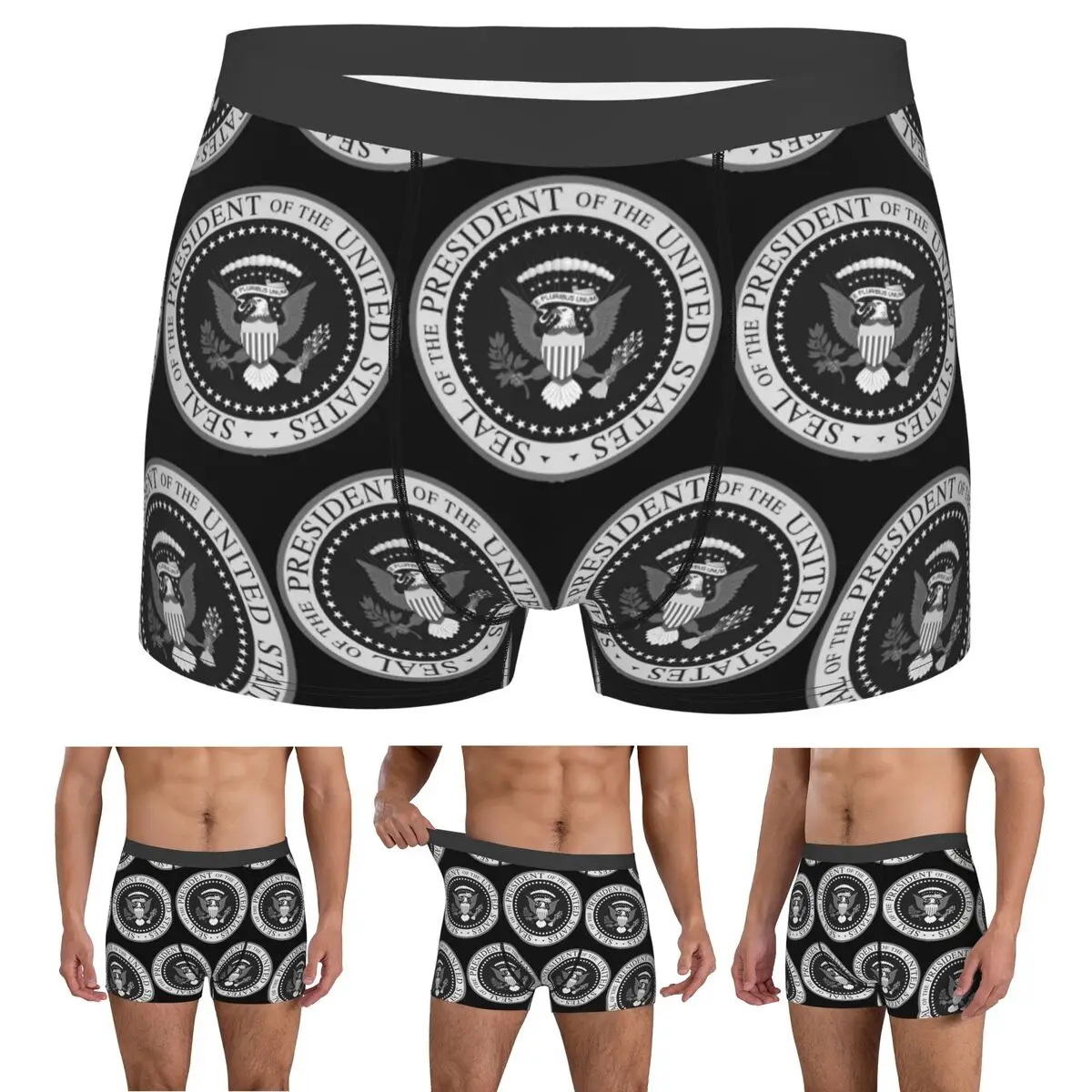 Boxer Underpants Shorts Seal Of The President Of The United States Panties Men Soft Underwear for Homme Man Boyfriend Gift