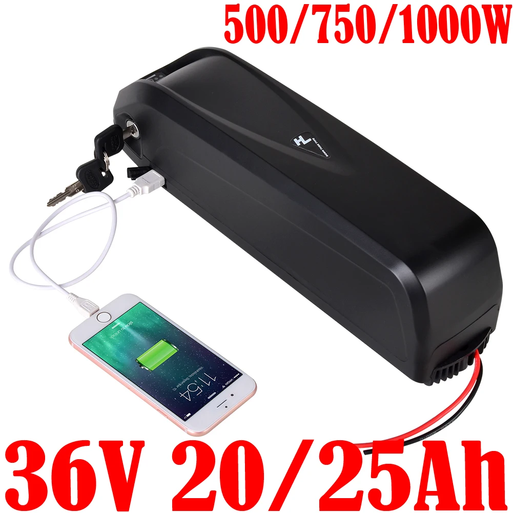 

ebike battery 18650 cell 36v 25ah 20ah 18ah 15ah 13ah 10ah hailong Lithium ion battery For 350W 500W 1000W electric bicycle bike