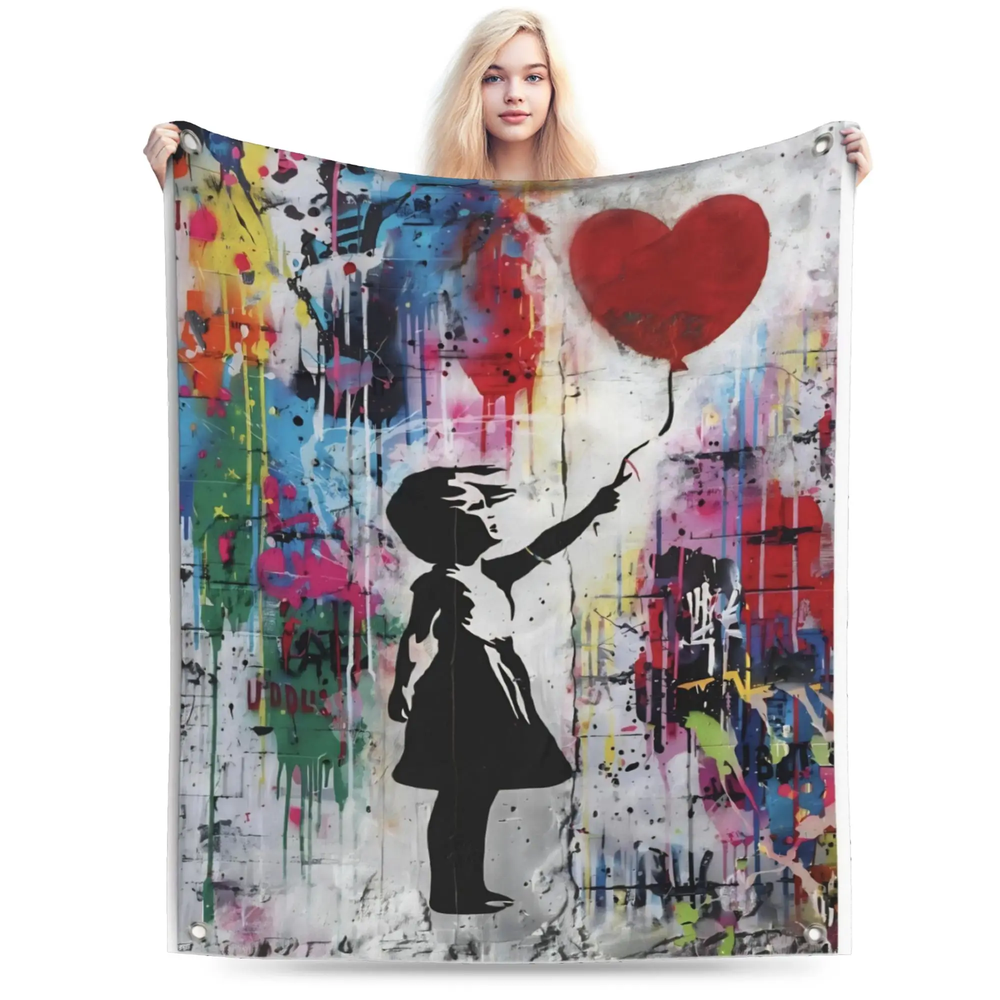 Banksys art Blanket Multi-size Super Soft Cozy  Throw Blankets for Sofa Couch and Bed