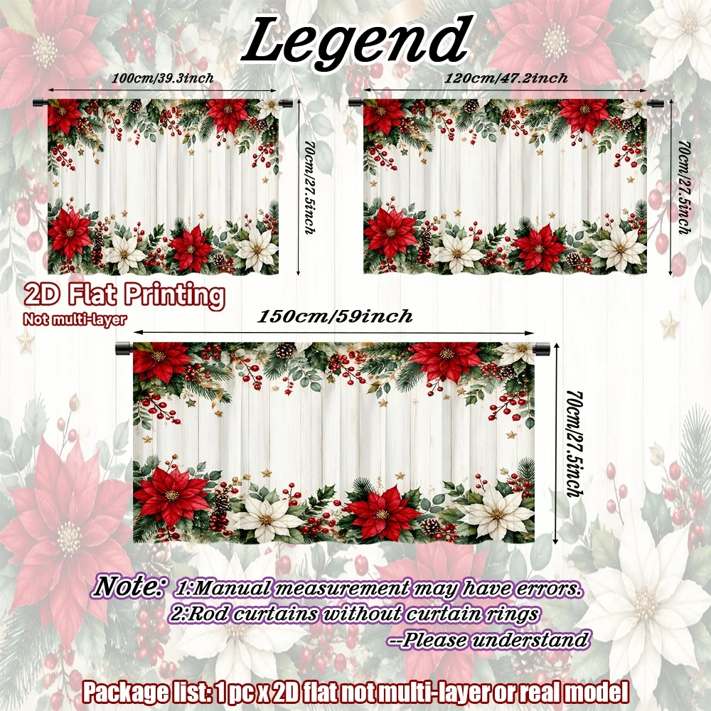 2D flat 1pc Home short curtains Festive Leaves Digital printing Cafe-themed curtains are suitable for kitchens, concealed