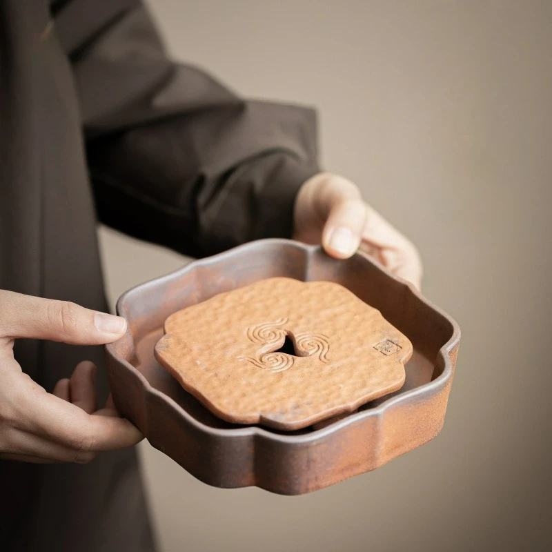 

Китайский керамический поднос для чая, подставка для чайника и поддон для сбора капель с дизайном «Счастливые облака», аксессуар для чайной церемонии Кунг-фу и Чайной церемонии Дзен, в ретро-стиле