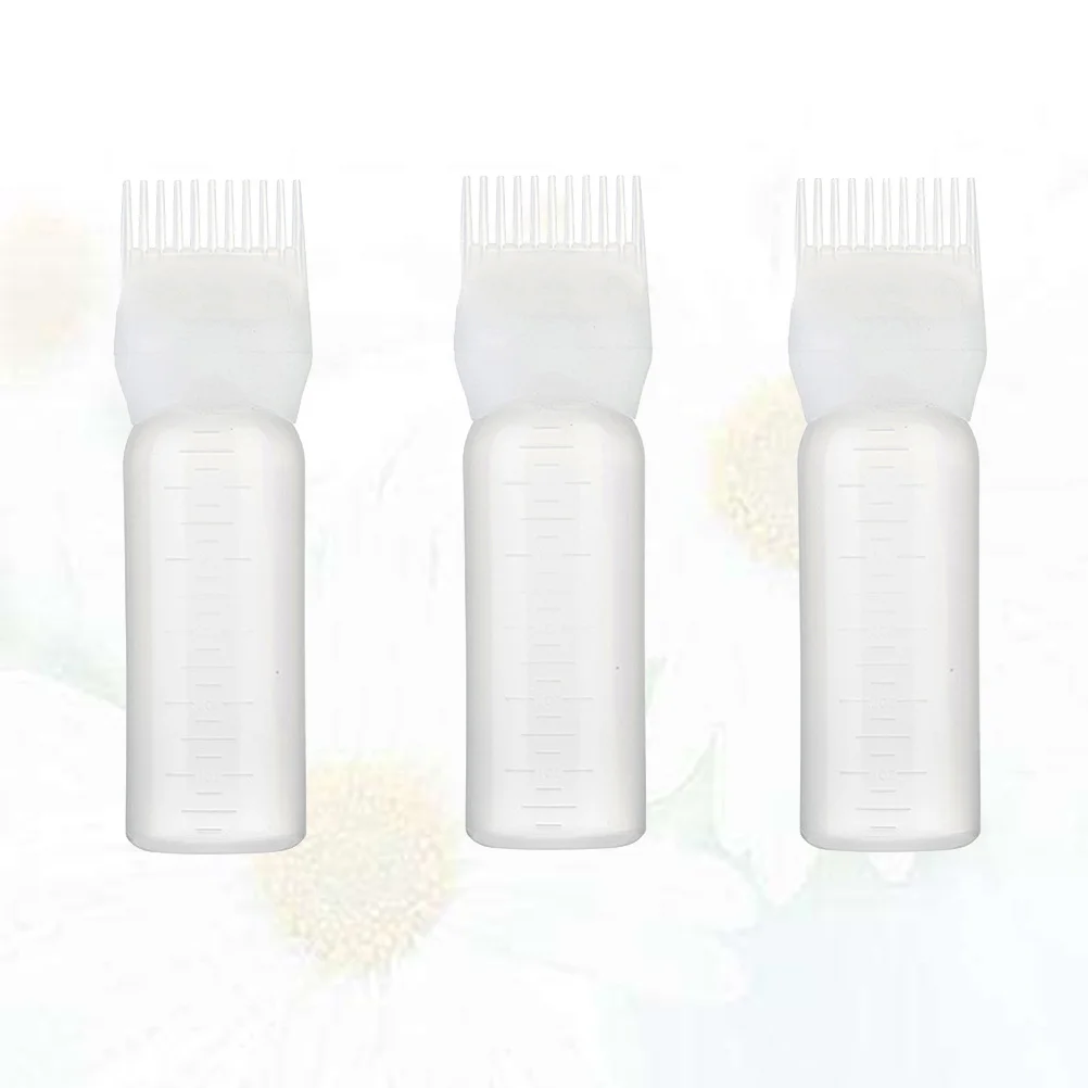 3Pcs Hair Coloring Bottle Dyeing Comb White Salon Hairdresser Tool for Precise Root Application Easy Clean Hair Applicator - Image 4