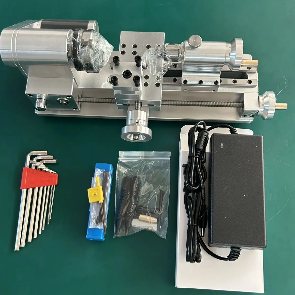 Complete Mini Metal Lathe Kit DIY Desktop Turning Machine With Power Supply Tools Set For Hobby Craft Making