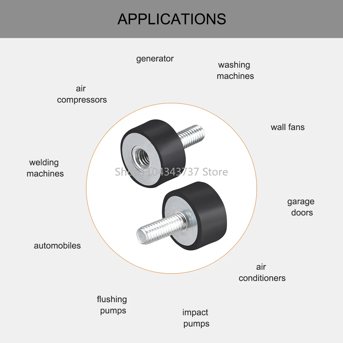 2pcs M4 M5 M6 M8 Male To Female Thread Rubber Shock Absorber Crash Pad Damper Anti Vibration Isolation Mount for Welding Machine