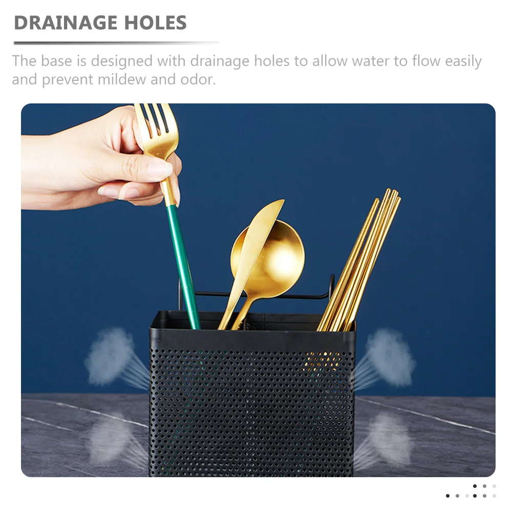 Household Cutlery Holder Utensil Drying Rack Kitchen Black Chopstick Dishwasher Basket Accessory Holders Spoon Stand