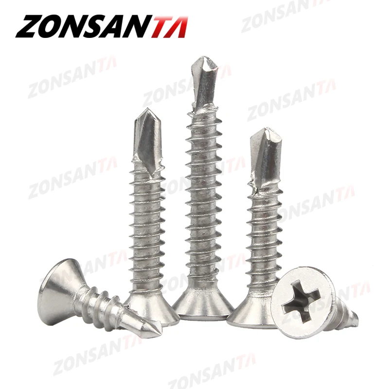 410 Stainless Steel M3.5 M4.2 M4.8 M5.5 M6.3 Self Tapping Dovetail Screw Flat Head Phillips Drilling Screw For Sheet Metal