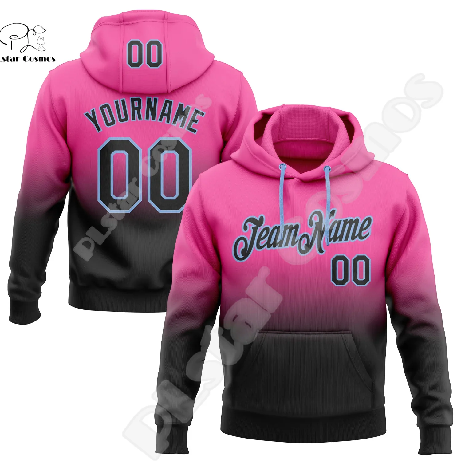 Custom Name Logo Gradient Graffiti Colorful Polyester Tracksuit Pullover 3DPrint Harajuku Casual Retro Vintage Hoodies Jacket A4