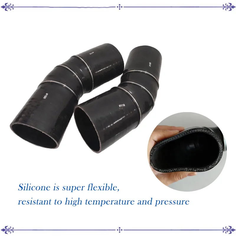 45 stopni redukcja silikonowa rura zgięta rura zgięta rura samochodowa intercooler turbina rura dolotowa rura chłodziwa części samochodowe uniwersalny czarny