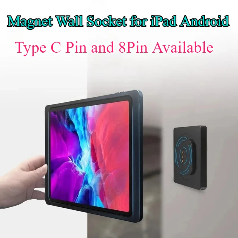 Tablet Wall Socket Charger Holder for Ipad Magnetic Wireless Charging Wall Mount Charger Bracket Frame Android Smart Home Kit