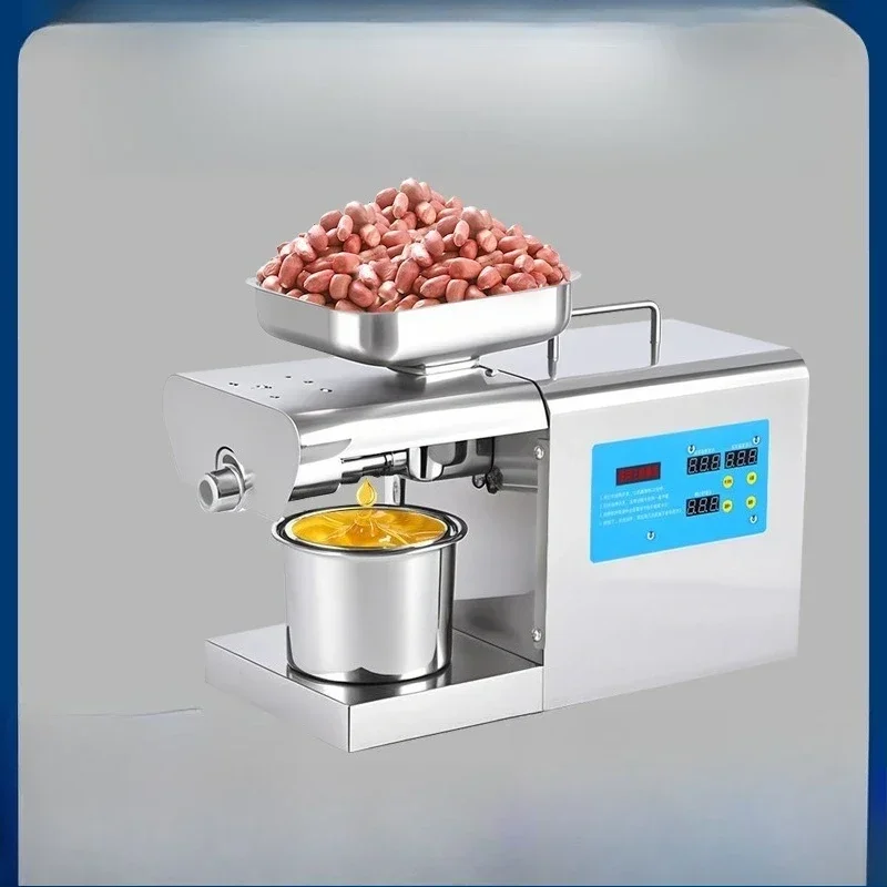 Oil press, household small automatic multi-functional stainless steel smart home peanut hot and cold commercial frying machine